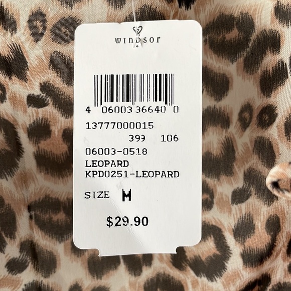 Windsor Sheer Cheetah Print Lace Up Blouse - Picture 9 of 11